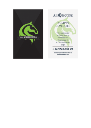 Business Card Design by Vladimir for All Equine Services Demeester | Design: #11861979