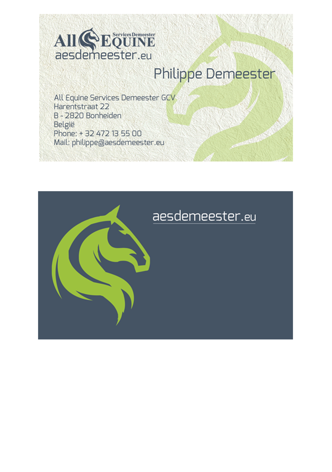 Business Card Design by Vladimir for All Equine Services Demeester | Design #11863583