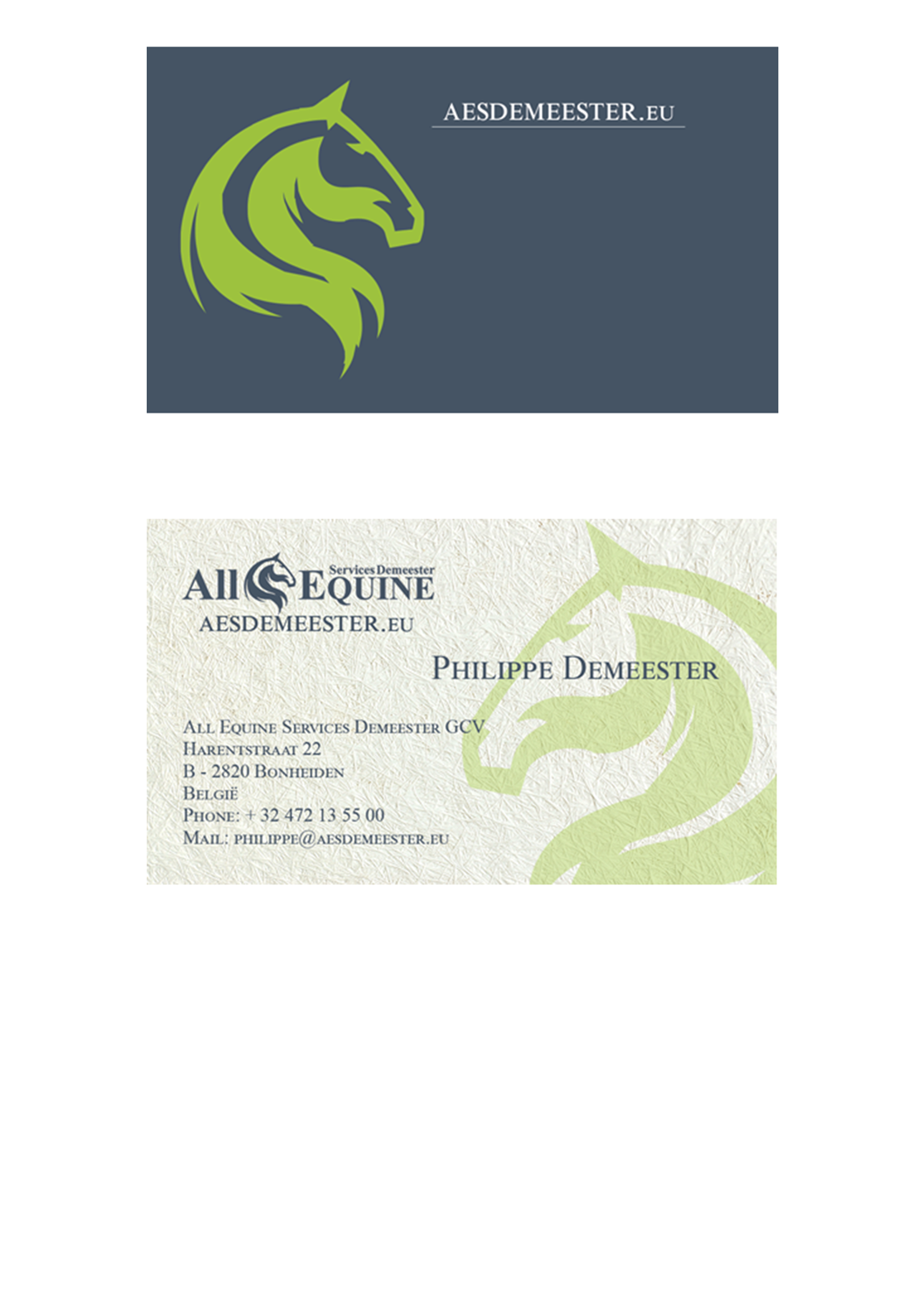 Business Card Design by Vladimir for All Equine Services Demeester | Design #11863691