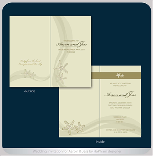 Funky Bali beach wedding invitation