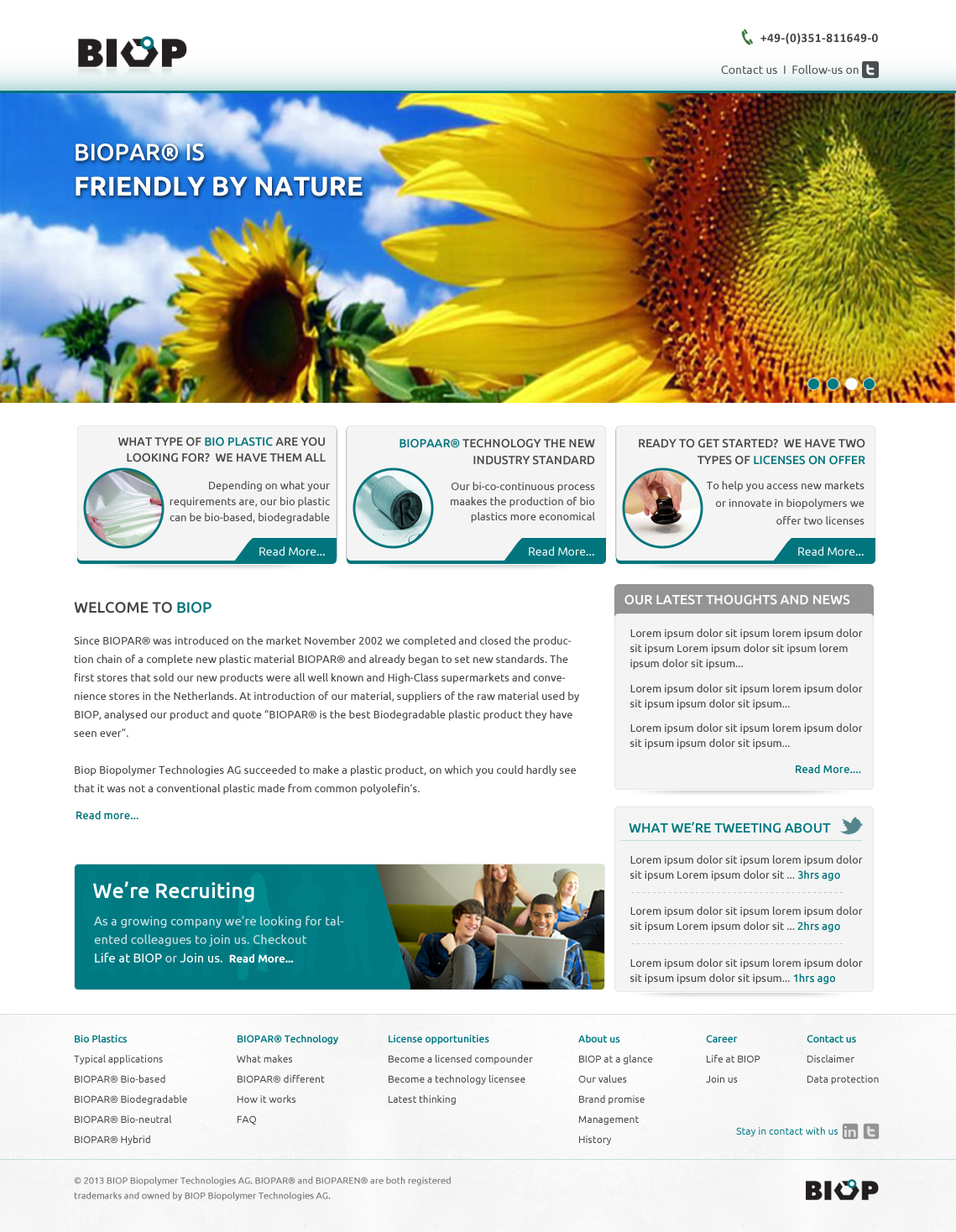 Web Design by Best Design Hub for BIOP Biopolymers Technologies AG | Design #2407350