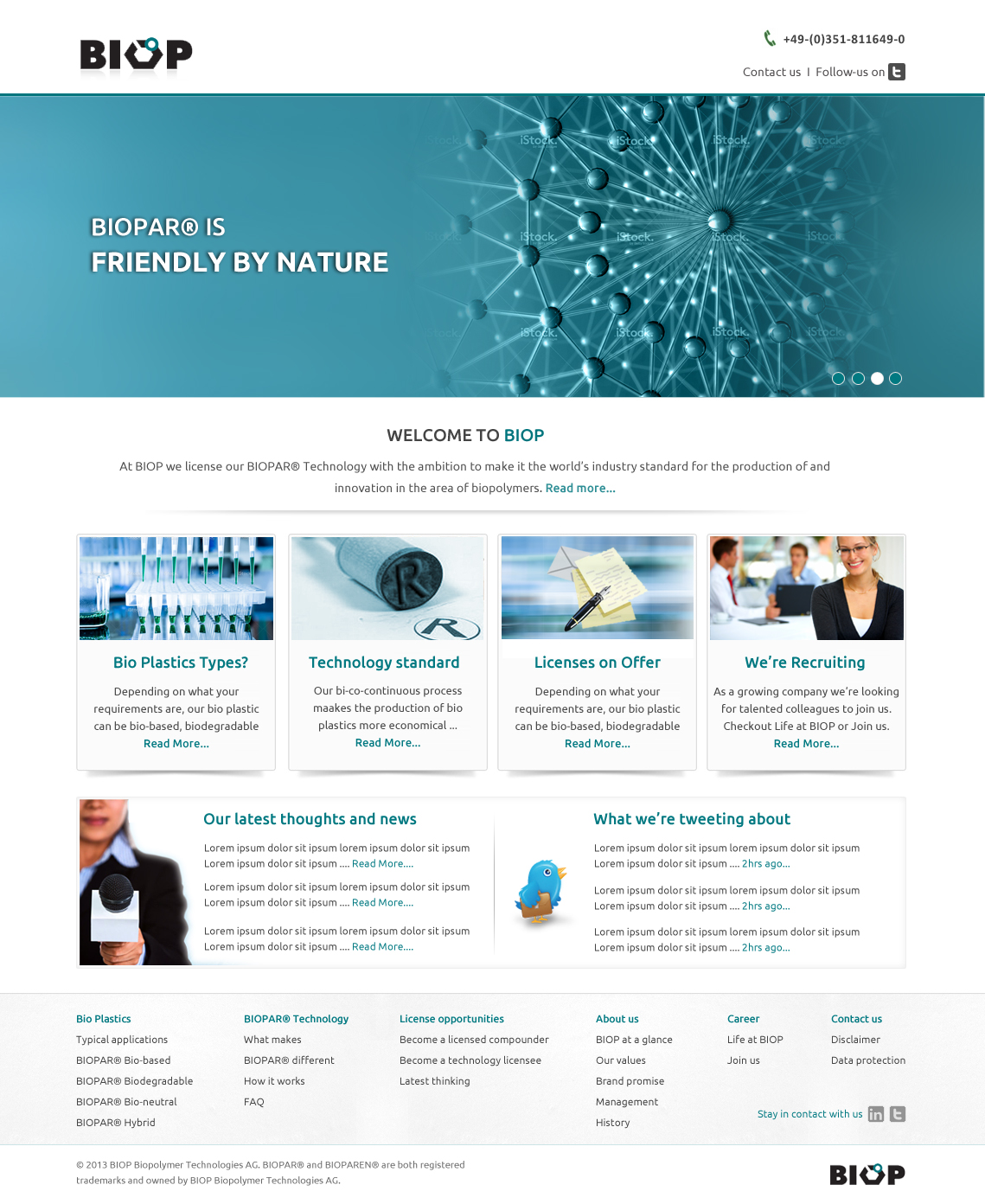 Web Design by Best Design Hub for BIOP Biopolymers Technologies AG | Design #2412404