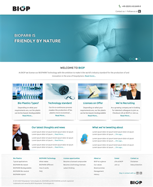 Web Design by Best Design Hub for BIOP Biopolymers Technologies AG | Design: #2412458