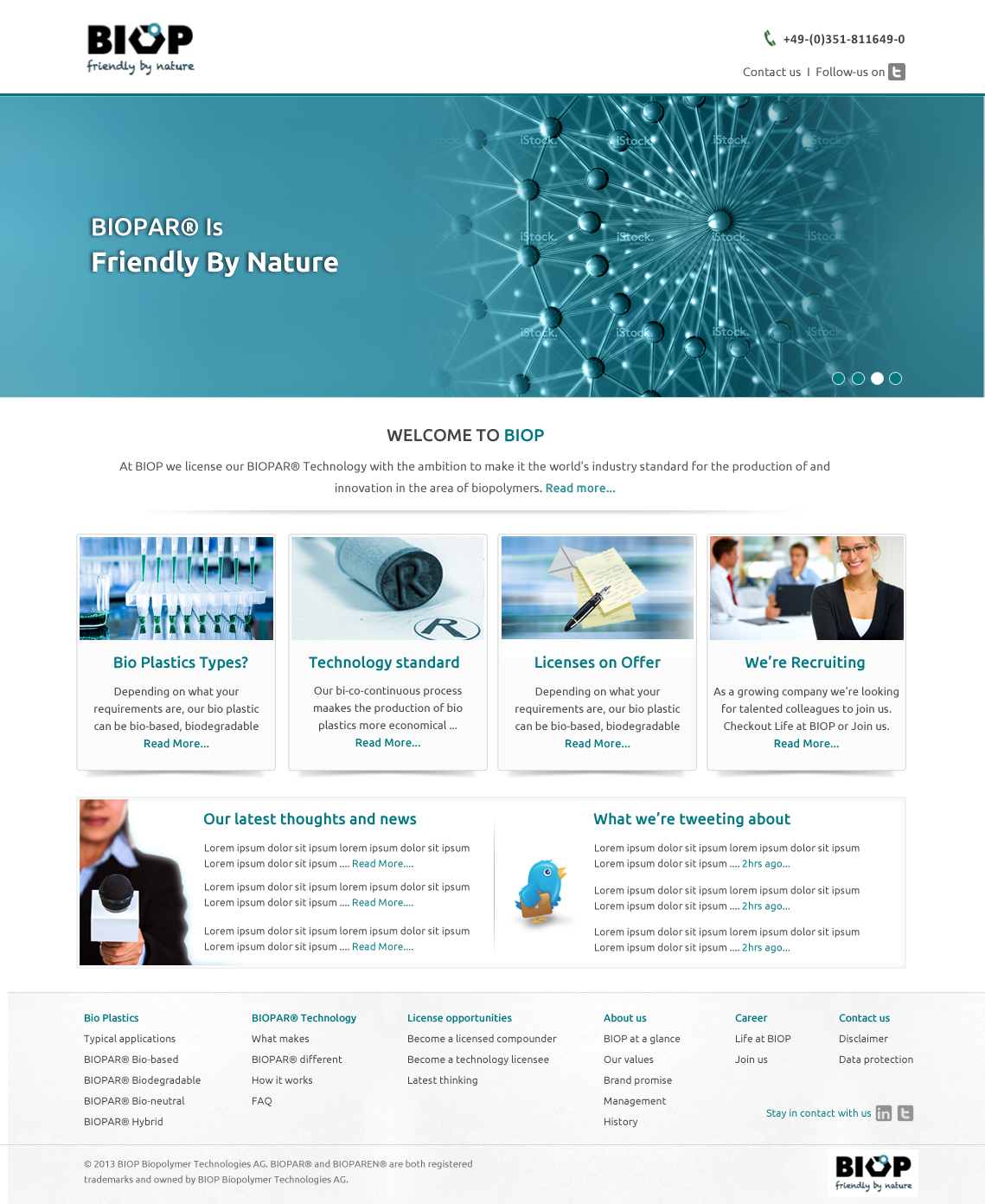Web Design by Best Design Hub for BIOP Biopolymers Technologies AG | Design #2413948
