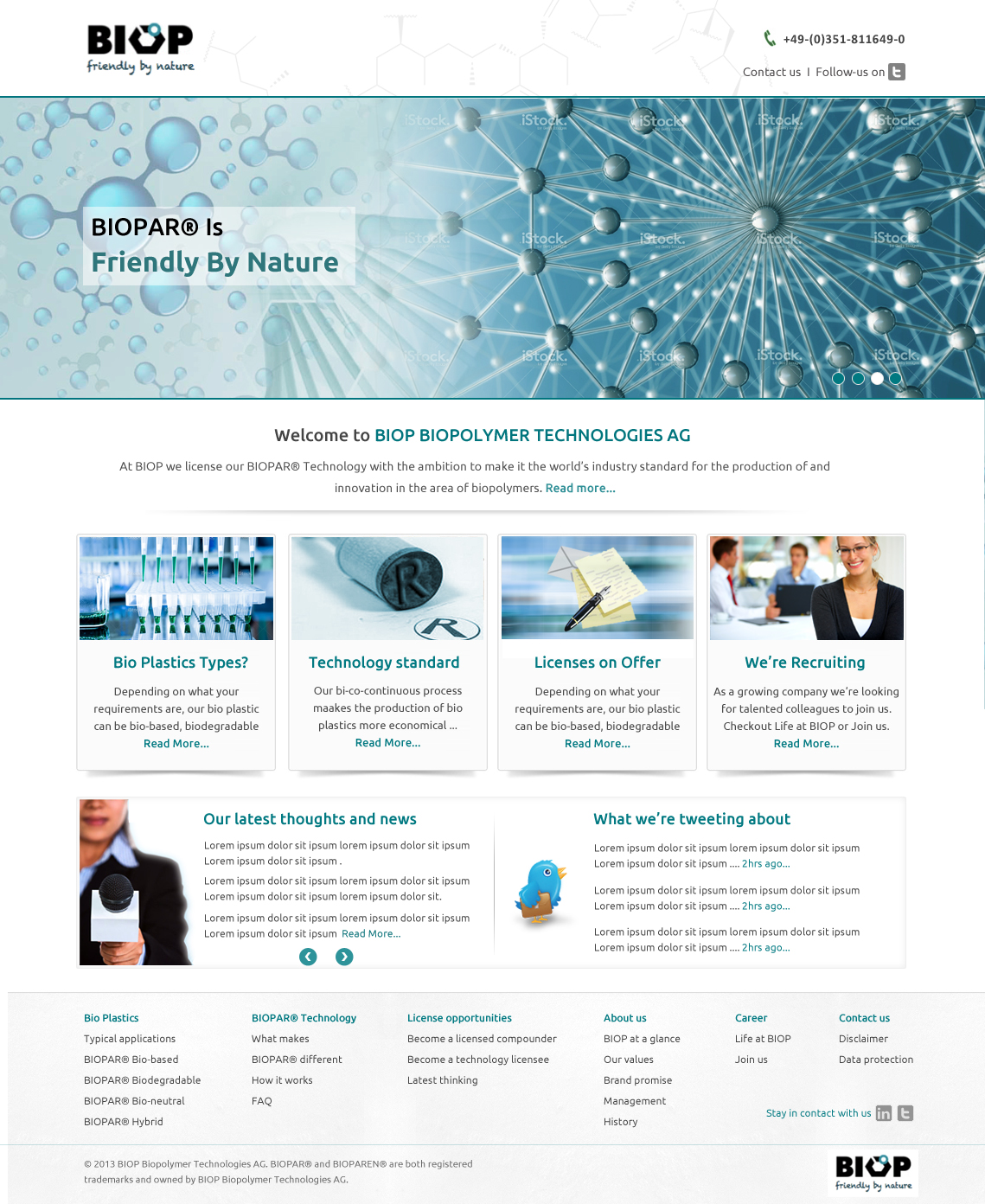 Web-Design von Best Design Hub für BIOP Biopolymers Technologies AG | Design #2413952