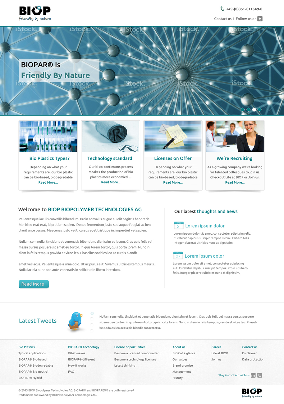 Web-Design von Best Design Hub für BIOP Biopolymers Technologies AG | Design #2414016