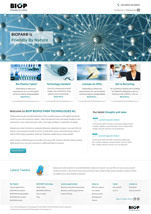 Web Design by Best Design Hub for BIOP Biopolymers Technologies AG | Design: #2414016
