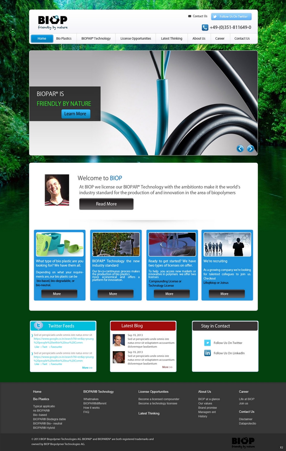 Web Design by pb for BIOP Biopolymers Technologies AG | Design #2398449