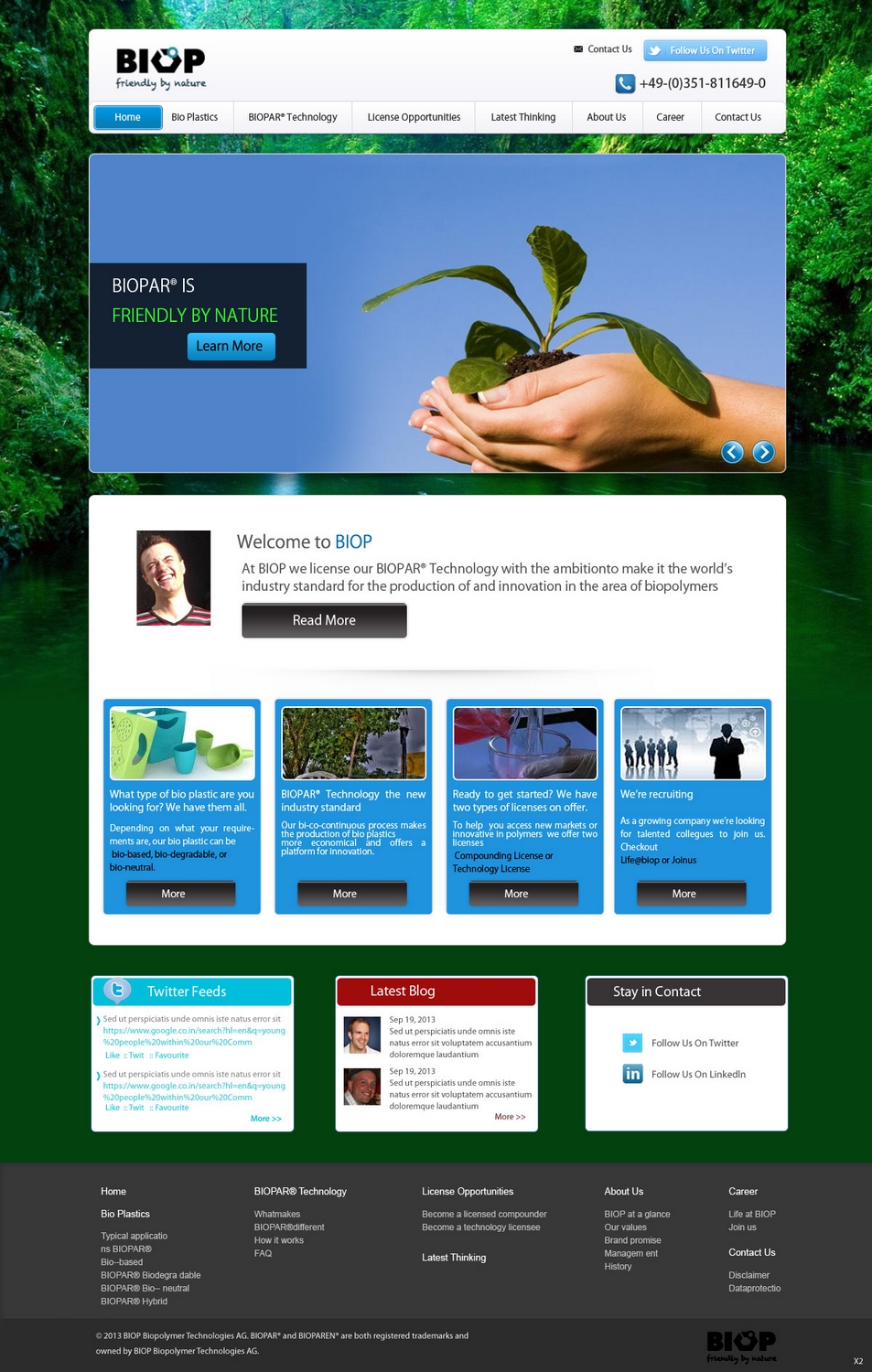 Web Design by pb for BIOP Biopolymers Technologies AG | Design #2398451