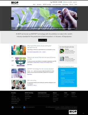 Web Design by pb for BIOP Biopolymers Technologies AG | Design: #2398454