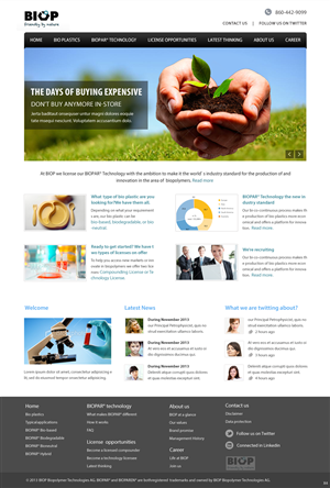 Web Design by pb for BIOP Biopolymers Technologies AG | Design: #2404779