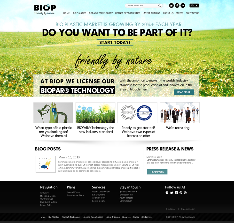Web Design by Behriatech for BIOP Biopolymers Technologies AG | Design #2412662