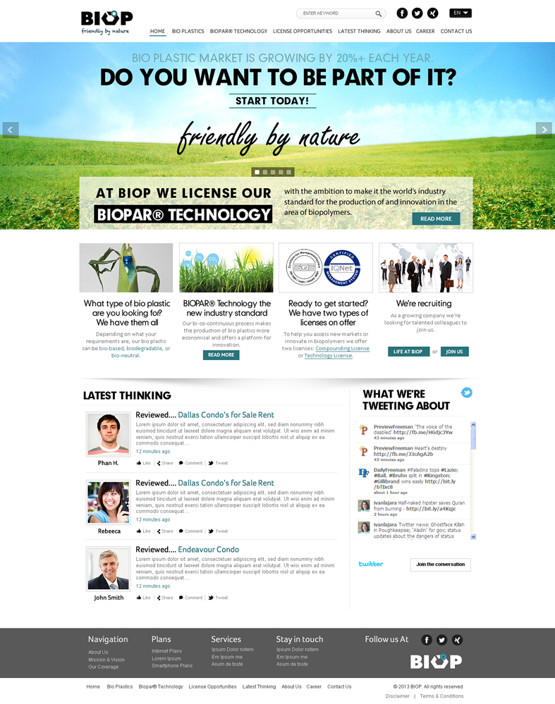 Web Design by Behriatech for BIOP Biopolymers Technologies AG | Design: #2416951