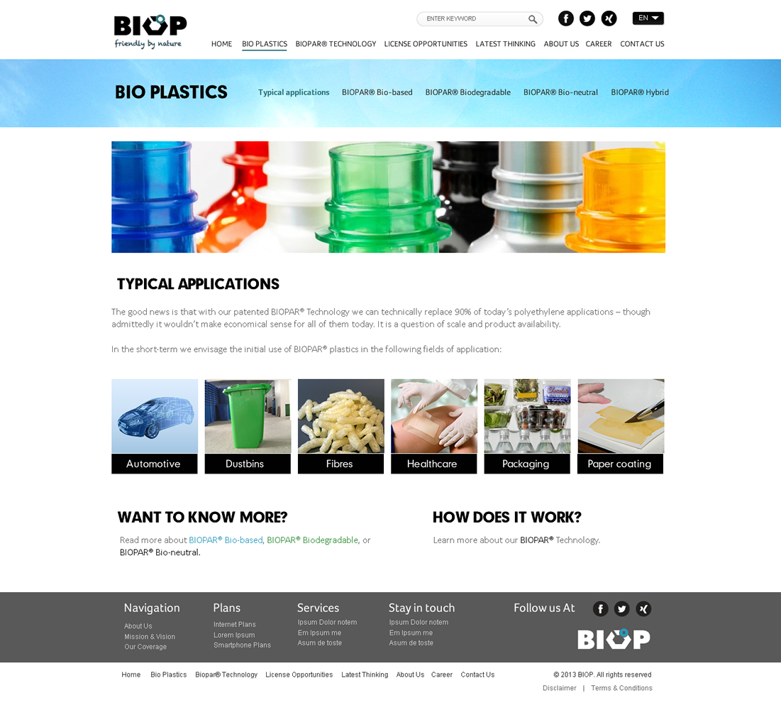 Web Design by Behriatech for BIOP Biopolymers Technologies AG | Design #2421788