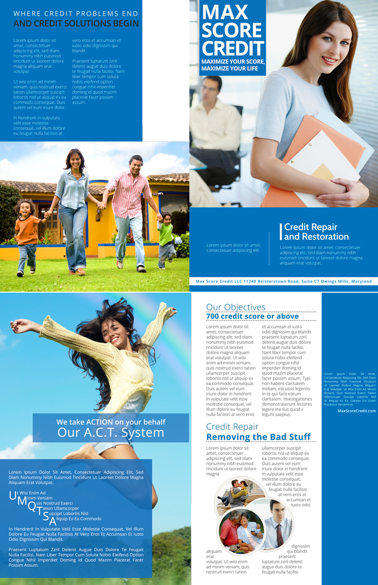 Brochure Design by LFS Designs for Max Score Credit LLC | Design #2409421