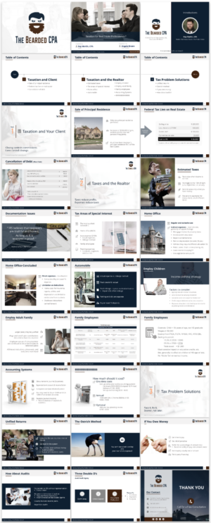Masculine, visually appealing sales presentation for CPA firm | Diseño de PowerPoint por Imazing