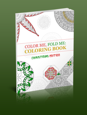 Coloring book cover design: Color Me, Fold Me coloring book, Christmas edition Volume 1 | Book Cover Design by Hristo Itchov