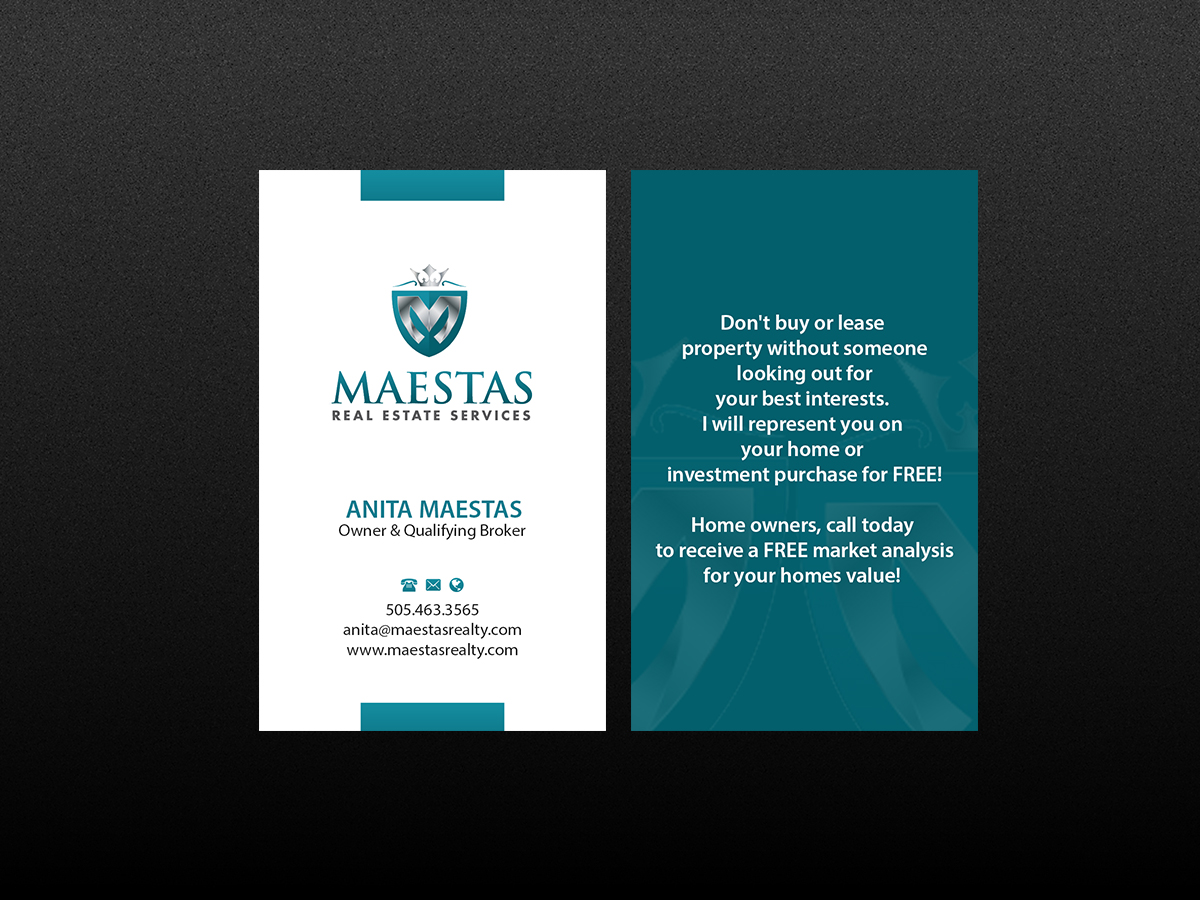 Business Card Design by Creations Box 2015 for Maestas Real Estate Services  | Design #12320064