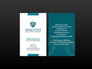 Visitenkarten-Design von Creations Box 2015 für Maestas Real Estate Services  | Design: #12320064