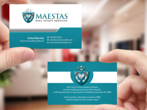 Visitenkarten-Design von Creations Box 2015 für Maestas Real Estate Services  | Design: #12320077