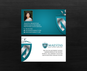 Business Card Design by chandrayaan.creative for Maestas Real Estate Services  | Design: #12316445