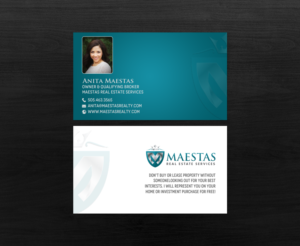 Business Card Design by chandrayaan.creative for Maestas Real Estate Services  | Design: #12316446