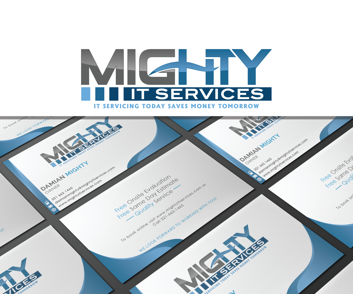 Diseño de Tarjeta de Presentación por Mario para Mighty IT Services | Diseño #11862676