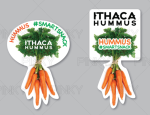 Ithaca Hummus Point of Sale Merchandising Designs | Sticker Design by Pinky 