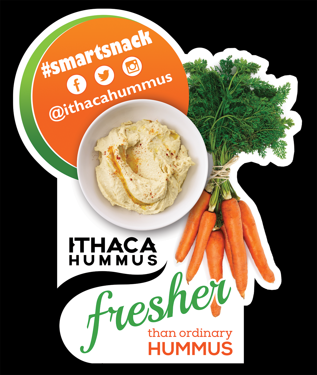 Sticker Design by Akshar Shailesh for Ithaca Hummus | Design #11868283