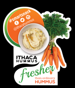 Ithaca Hummus Point of Sale Merchandising Designs | Sticker Design by Akshar Shailesh