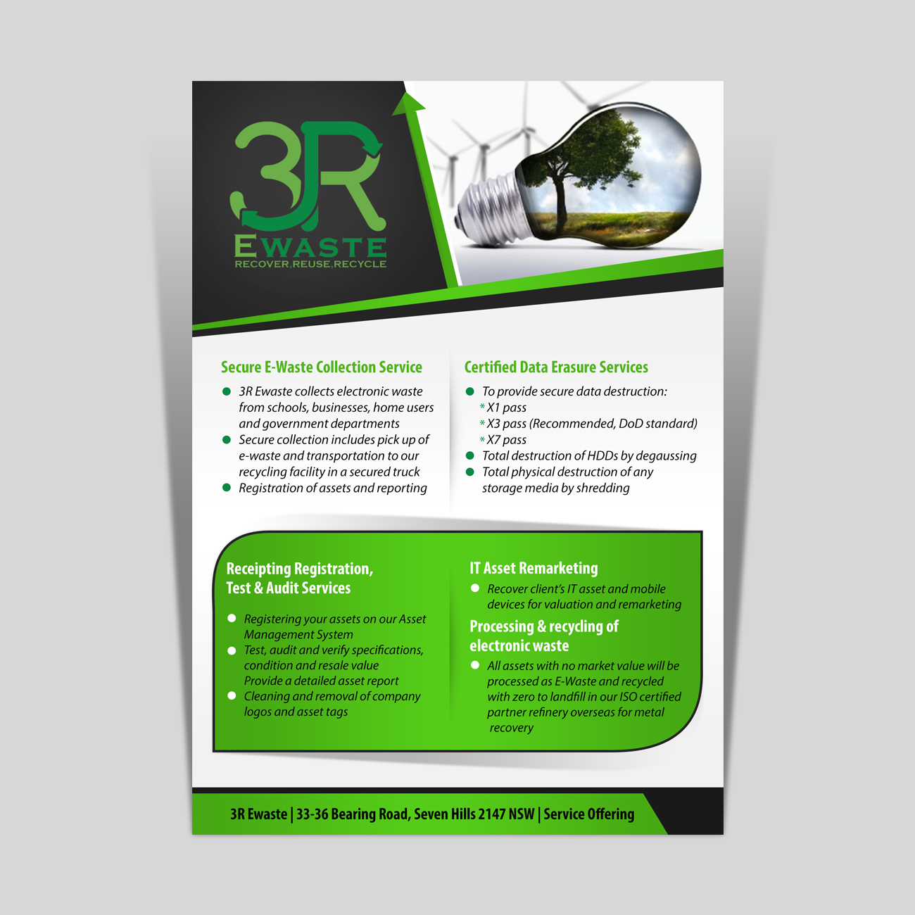 modern professional recycling flyer