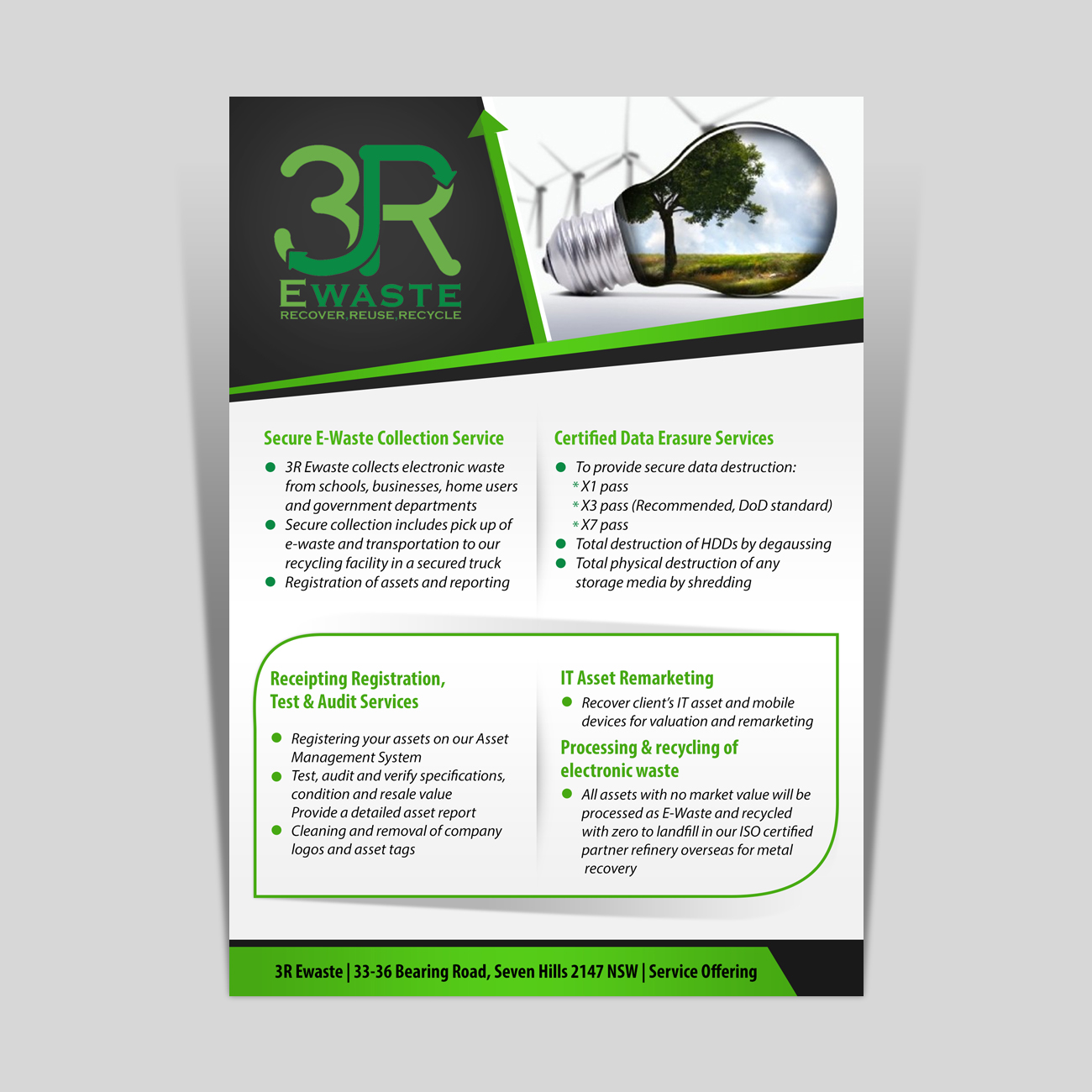 modern professional recycling flyer