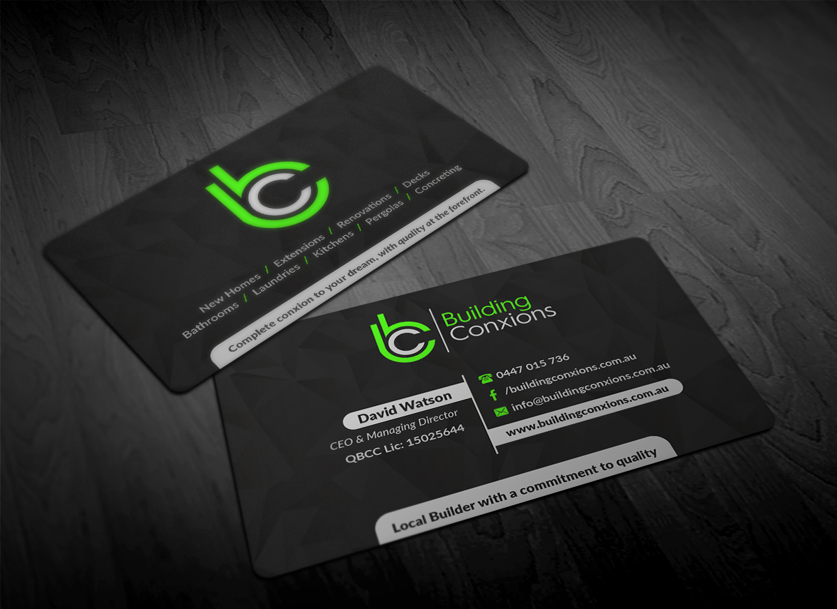 Business Card Design by Pointless Pixels India for Building Conxions | Design #11896307