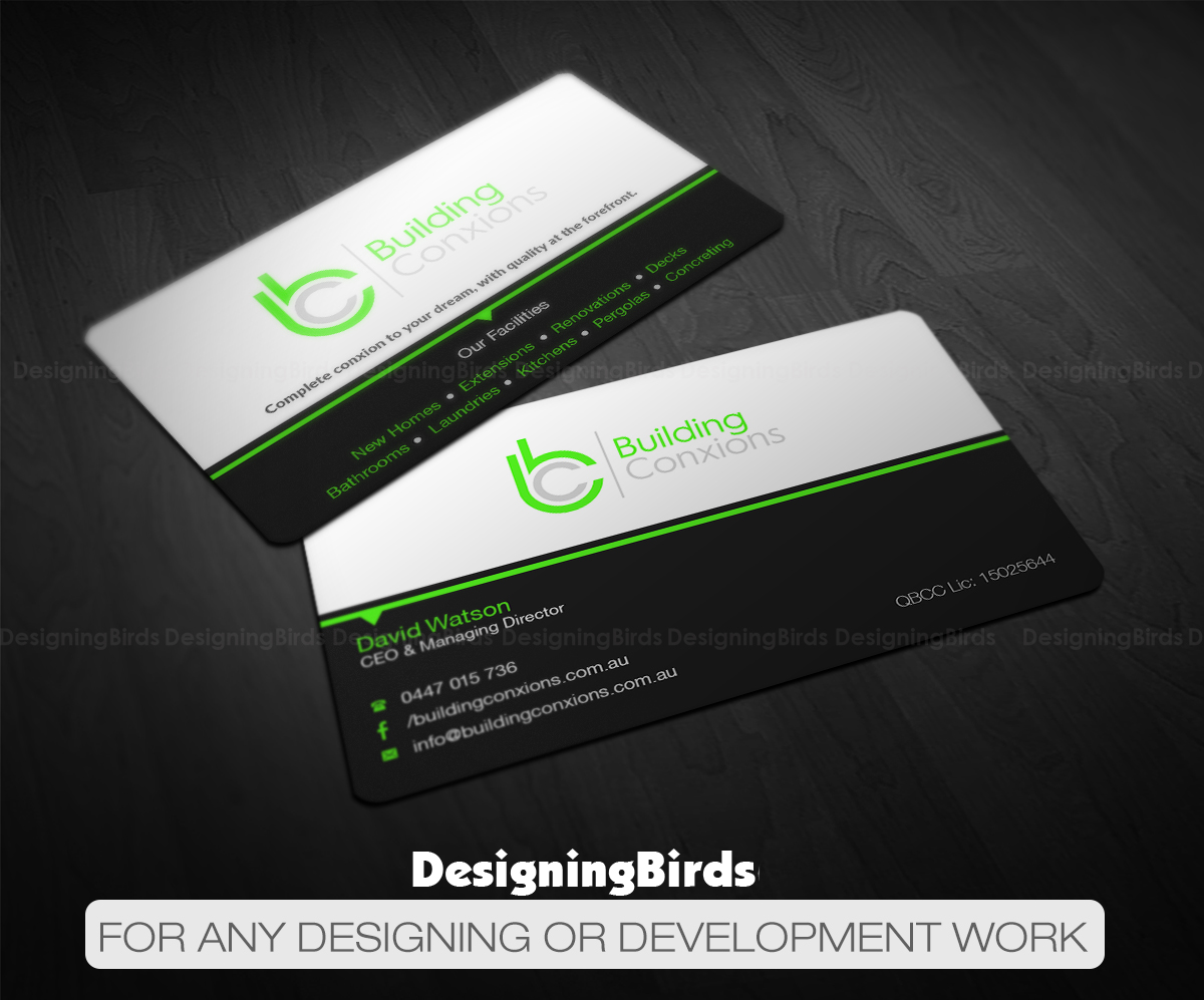 Business Card Design by Designing Birds for Building Conxions | Design #11898286