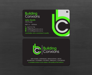 Business Card Design by chandrayaan.creative for Building Conxions | Design: #11906347