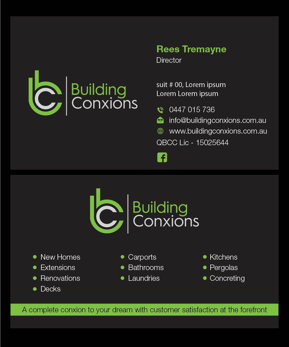 Business Card Design by Isnah Logo for Building Conxions | Design #11934657