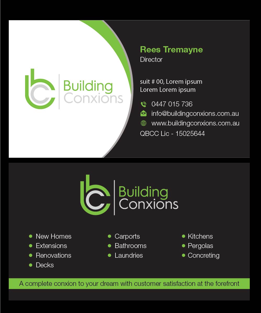 Business Card Design by Isnah Logo for Building Conxions | Design #11934658
