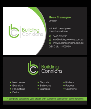 Visitenkarten-Design von Isnah Logo für Building Conxions | Design: #11934658