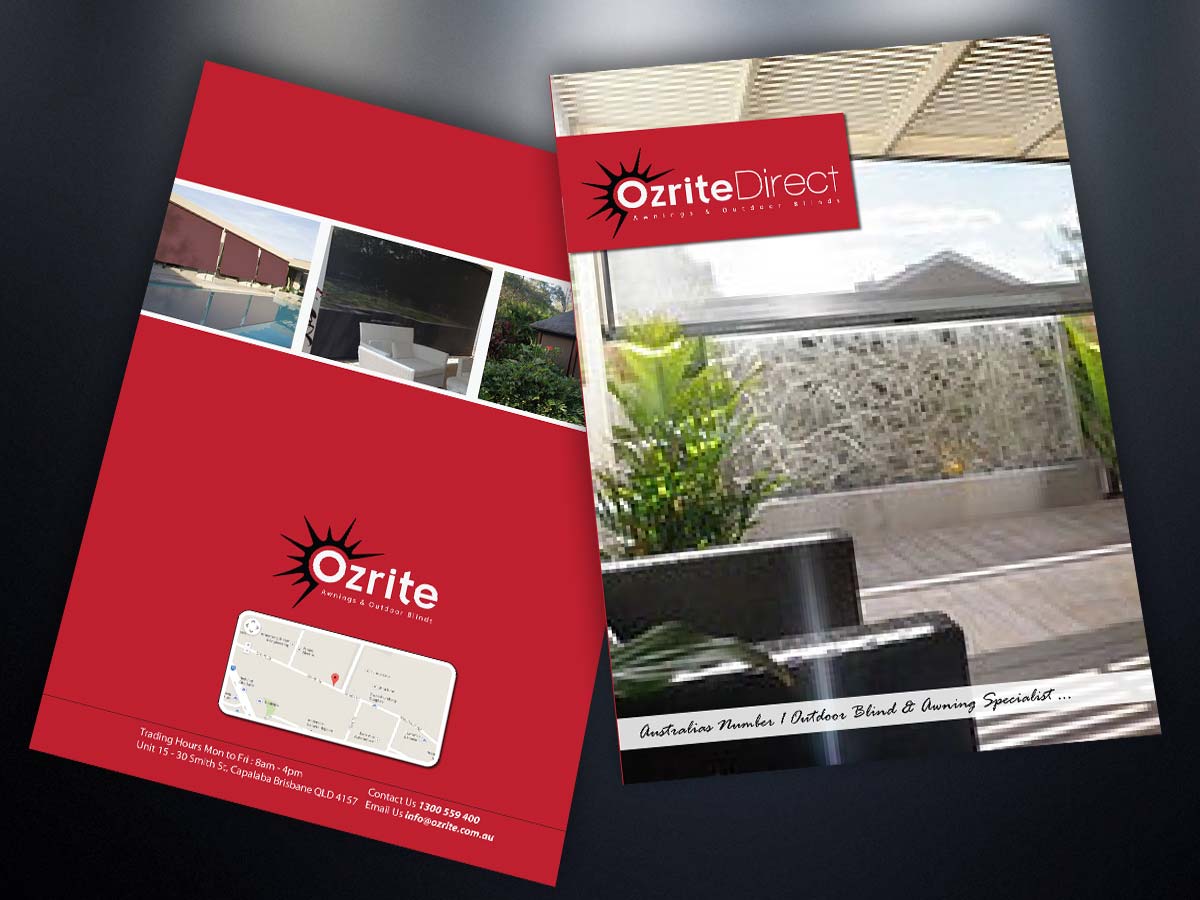 Brochure Design by theblueart for Ozrite - Awnings & Outdoor Blinds | Design #2366437
