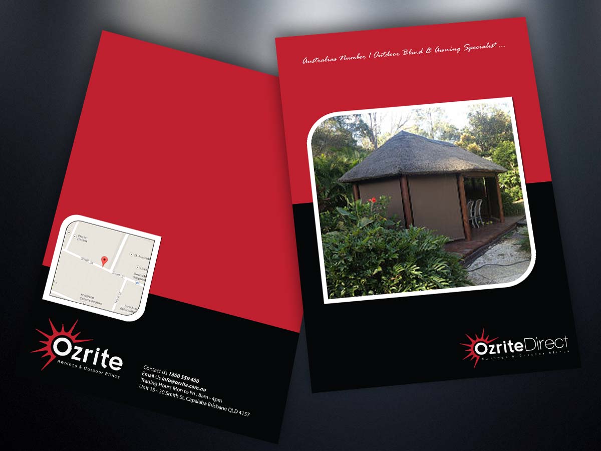Brochure Design by theblueart for Ozrite - Awnings & Outdoor Blinds | Design #2366441