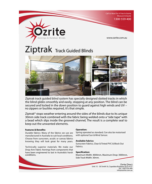 Brochure Design by  Fox for Ozrite - Awnings & Outdoor Blinds | Design #2360815