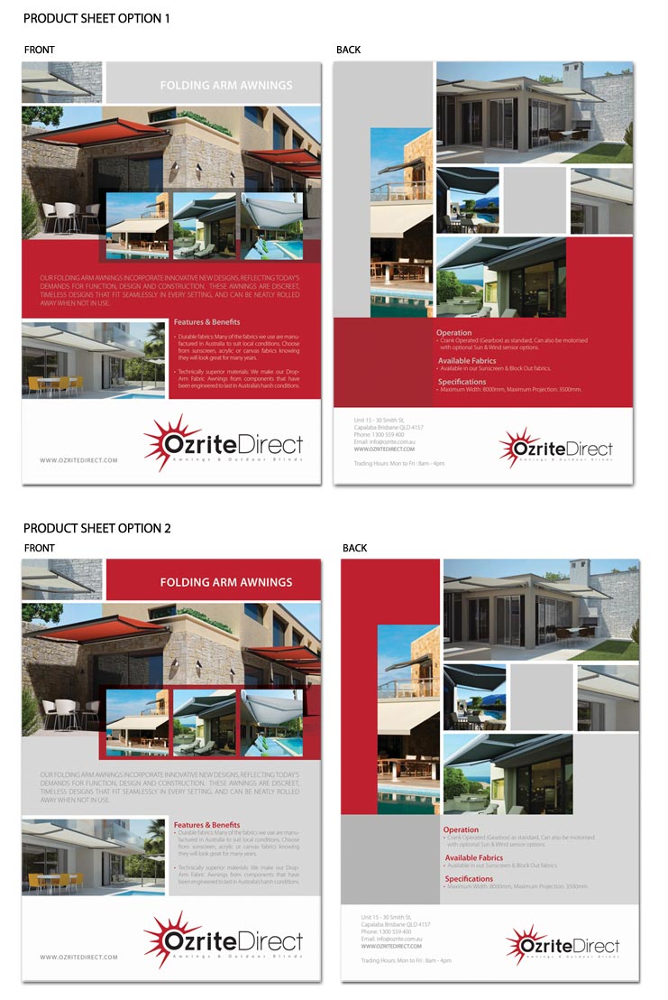 Design de Brochure par san011 pour Ozrite - Awnings & Outdoor Blinds | Design #2362713