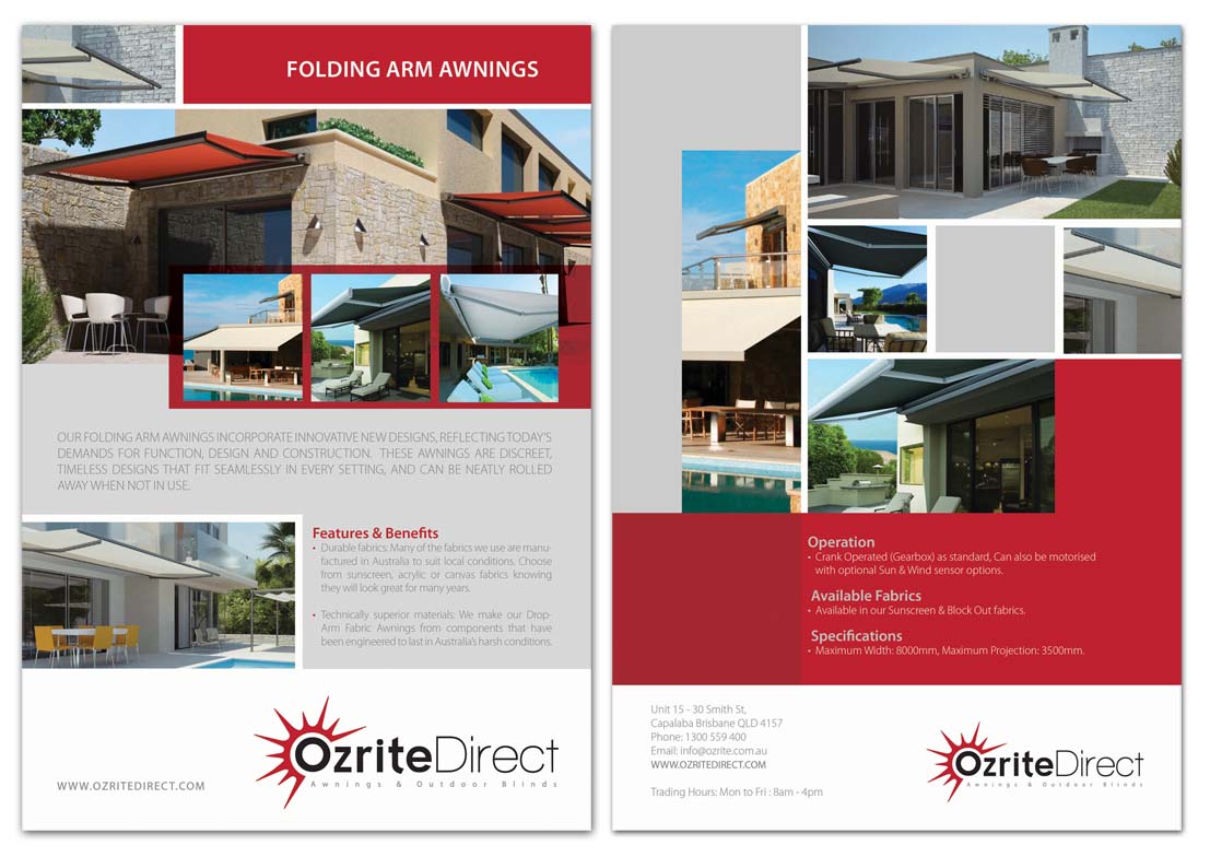 Broschüren-Design von san011 für Ozrite - Awnings & Outdoor Blinds | Design #2367374