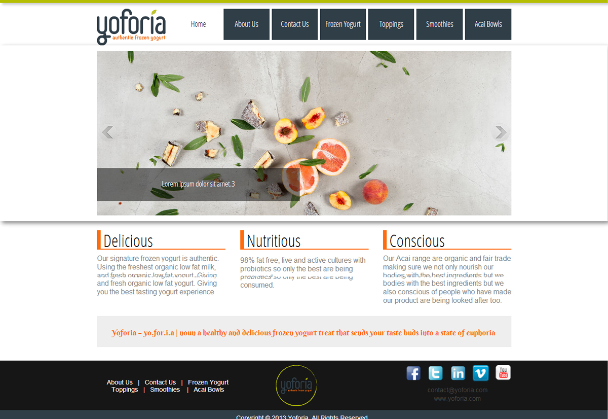 Web-Design von Nightmist für Yoforia Frozen Yogurt | Design #2364239