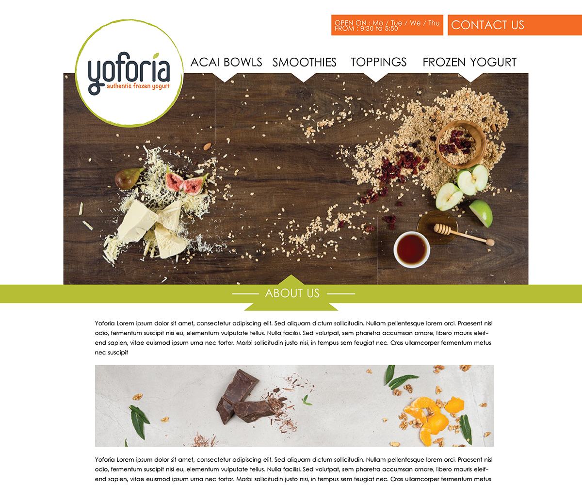 Web-Design von DuaneRoe für Yoforia Frozen Yogurt | Design #2361155