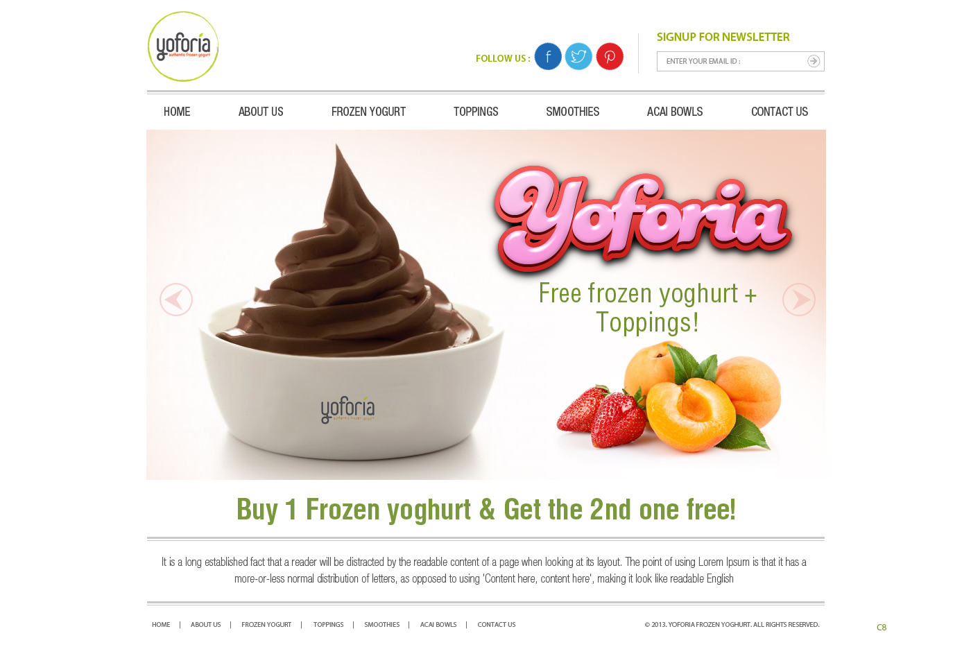 Web-Design von pb für Yoforia Frozen Yogurt | Design #2364405