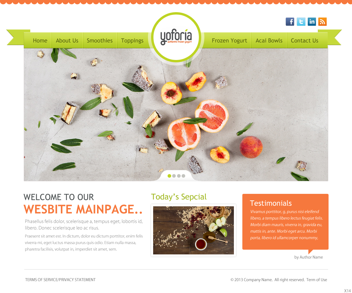 Web-Design von pb für Yoforia Frozen Yogurt | Design #2364407