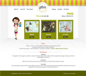 Web-Design von UniqueDesignz für Yoforia Frozen Yogurt | Design: #2371204