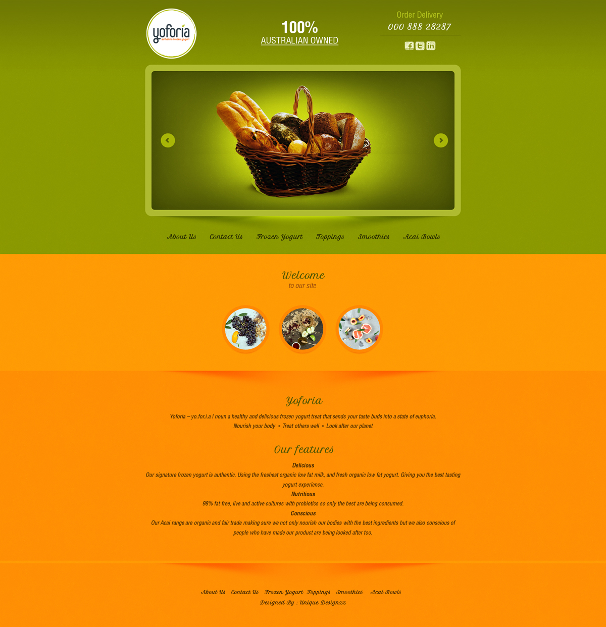 Web-Design von UniqueDesignz für Yoforia Frozen Yogurt | Design #2371206