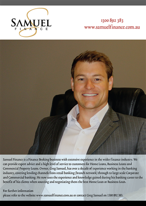 Flyer Design by Lucky Striker for Samuel Finance Pty Ltd | Design: #2408873